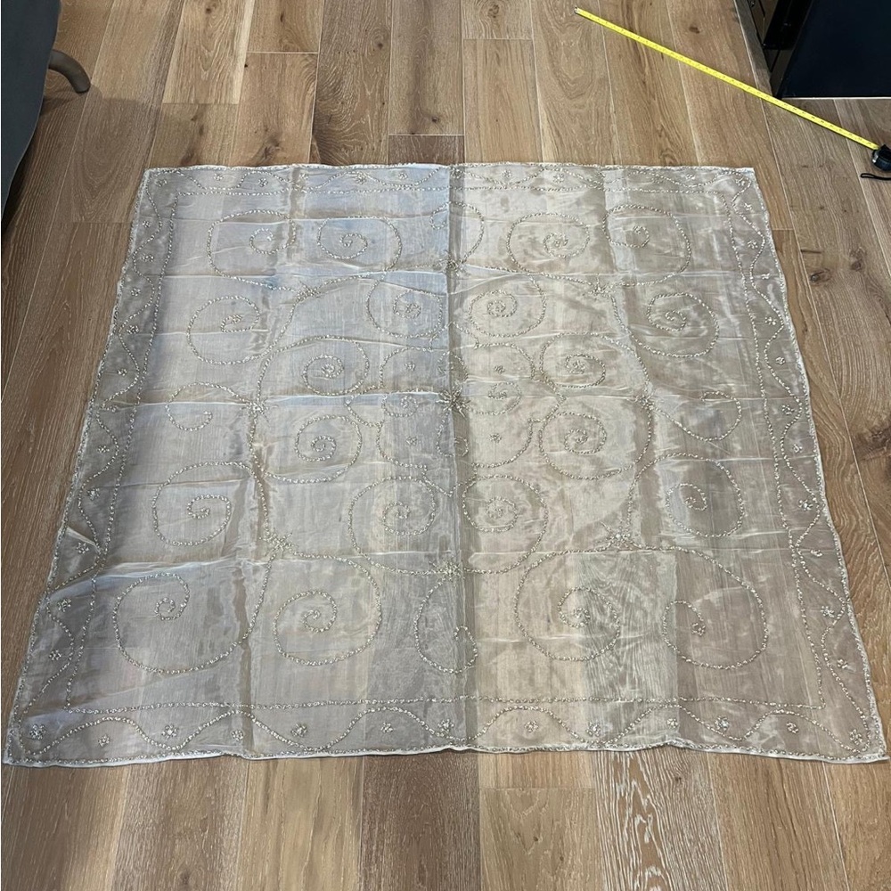 Elegant Sheer Embroidered table cloth